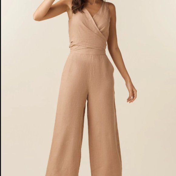 VETTA Pants & Jumpsuits Vetta Two Piece Apron Jumpsuit Size 2 Dusty